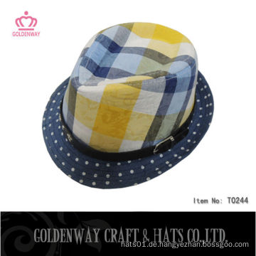 Hellblauer Plaid Kid Rock Fedora Hut